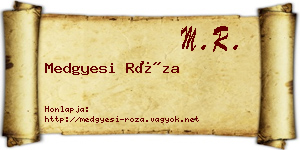 Medgyesi Róza névjegykártya
